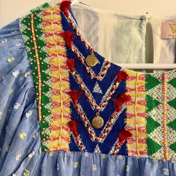 NWT Anthropologie Verb by Rhapsody Embroidered Blouse Boho Peasant Festival XS - Picture 8 of 14